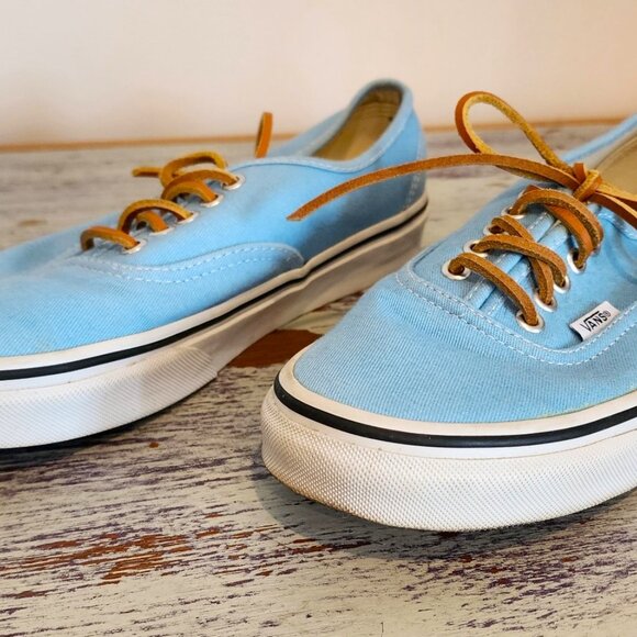 Robin Egg Blue 'Off the Wall" Vans Deck Shoes - New w/ Leather Laces - TB8C - Picture 2 of 8